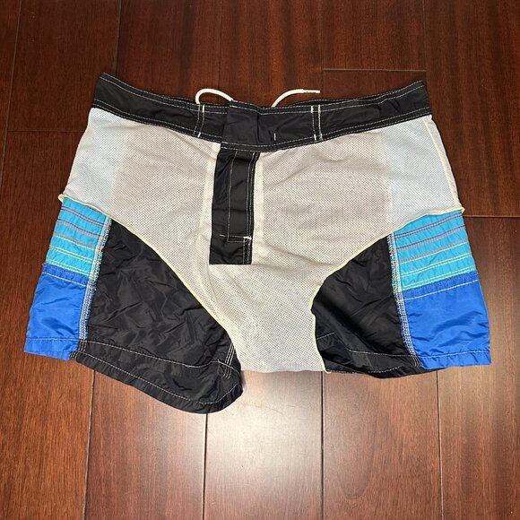 Sundek Men’s Swim Shorts – Size Small (28–30) Black with Rainbow Stripe | 8/10 - Picture 9 of 13